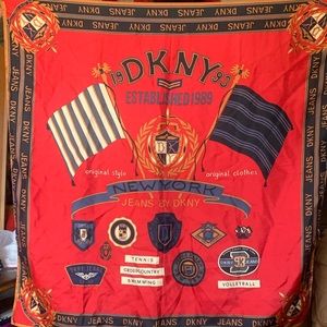 Vintage 1993 DKNY 100% Silk Scarf